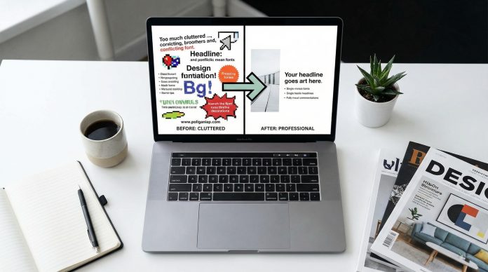Cluttered slide vs clean slide comparison — why do my slides look cluttered