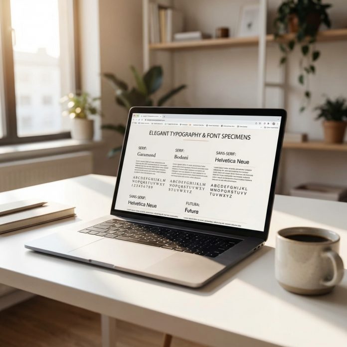 Best fonts for presentations in 2026 - typography samples on a modern design workspace